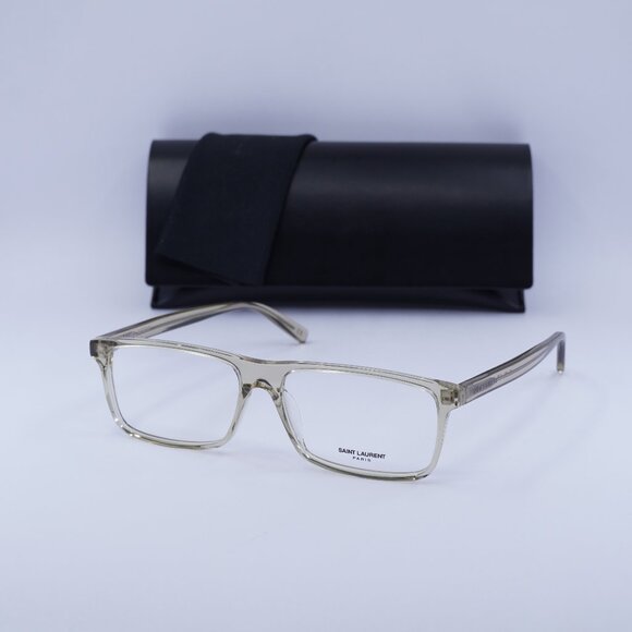 Saint Laurent SL483 006 Rectangle Eyeglasses 58mm – Transparent Yellow - Picture 1 of 11